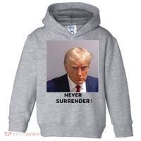 Trump Never Surrender Mug Shot Toddler Hoodie thumb 0