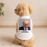Trump Never Surrender Mug Shot Doggie Tank thumb 2