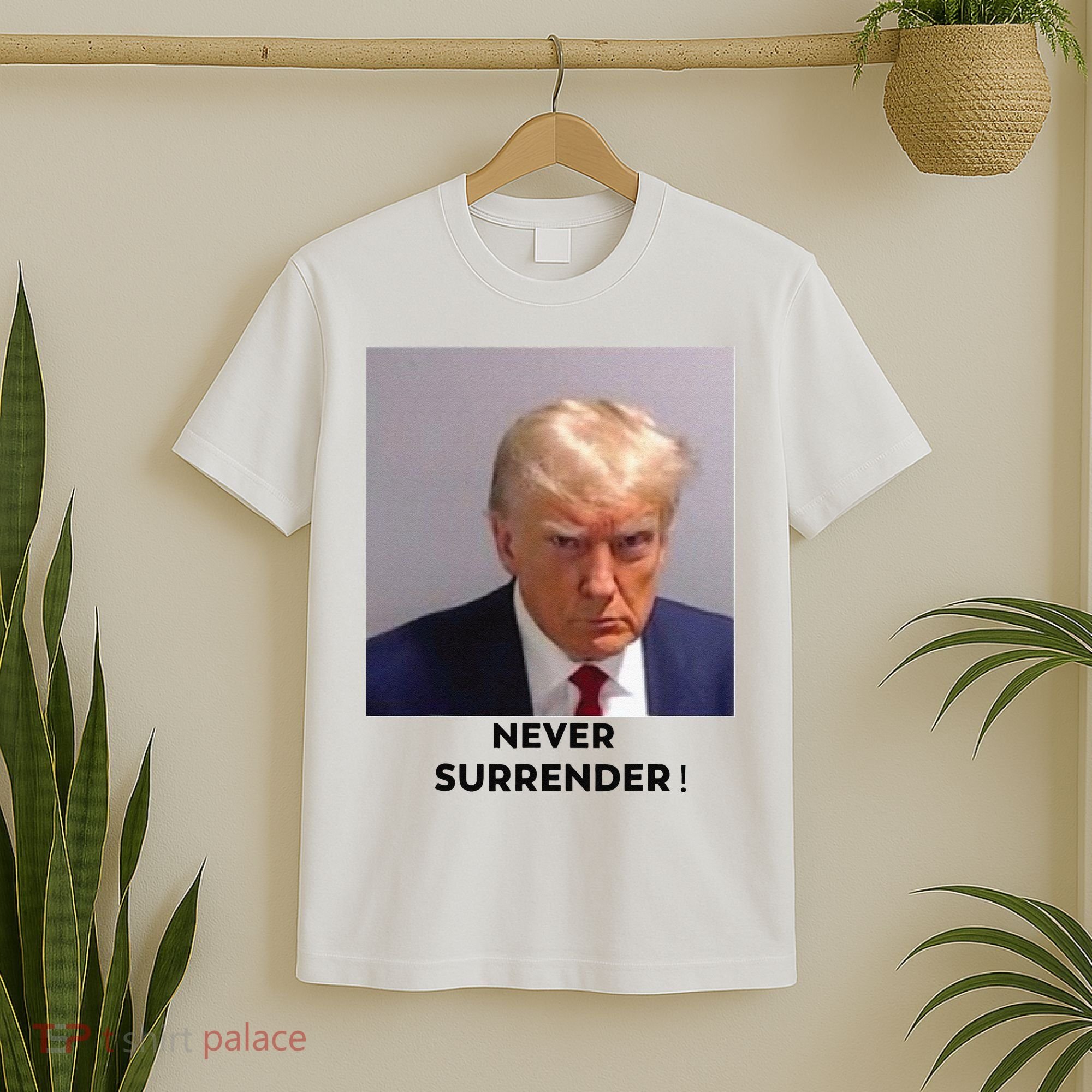 Trump Never Surrender Mug Shot T-Shirt