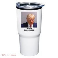 Trump Never Surrender Mug Shot Tumbler thumb 0
