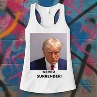 Trump Never Surrender Mug Shot Women's Tank Top thumb 3