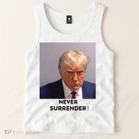 Trump Never Surrender Mug Shot Tank Top thumb 2