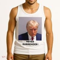Trump Never Surrender Mug Shot Tank Top thumb 3