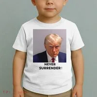 Trump Never Surrender Mug Shot Toddler T-Shirt thumb 2