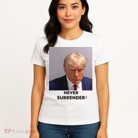 Trump Never Surrender Mug Shot Women's T-Shirt thumb 4