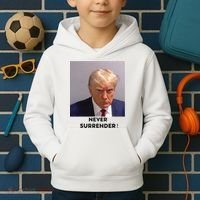Trump Never Surrender Mug Shot Kids Hoodie thumb 2