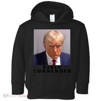 Trump never surrender Donald Trump Mugshot 2024 Toddler Hoodie thumb 0