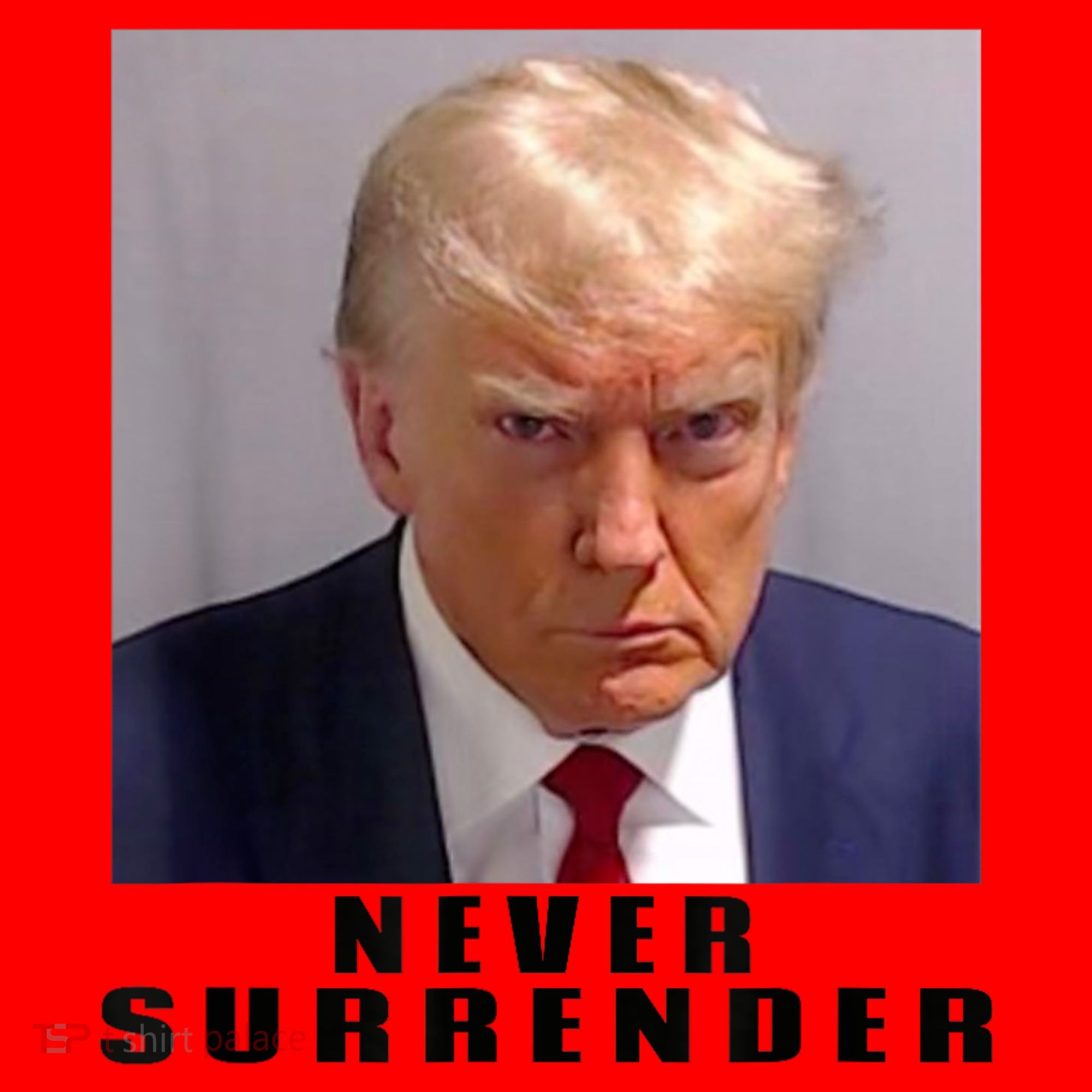 Trump never surrender Donald Trump Mugshot 2024 Santa Hat