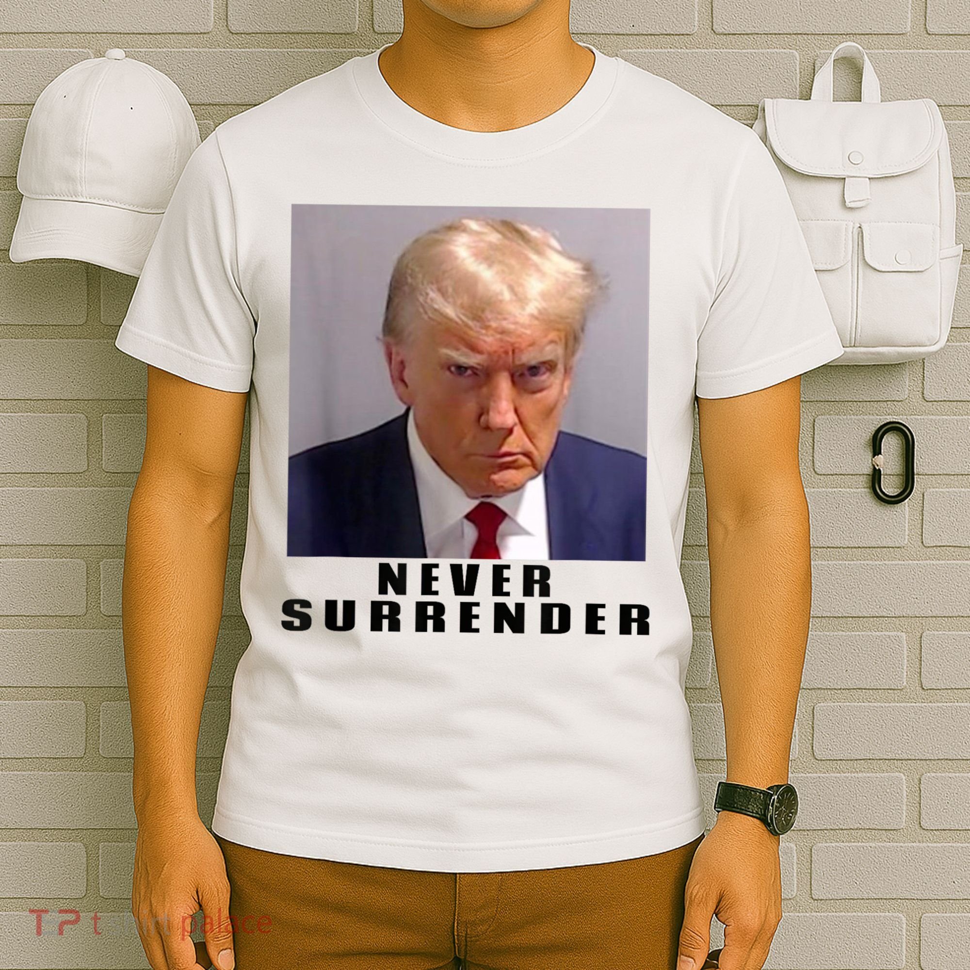 Trump never surrender Donald Trump Mugshot 2024 T-Shirt