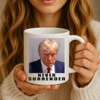Trump never surrender Donald Trump Mugshot 2024 Coffee Mug thumb 3