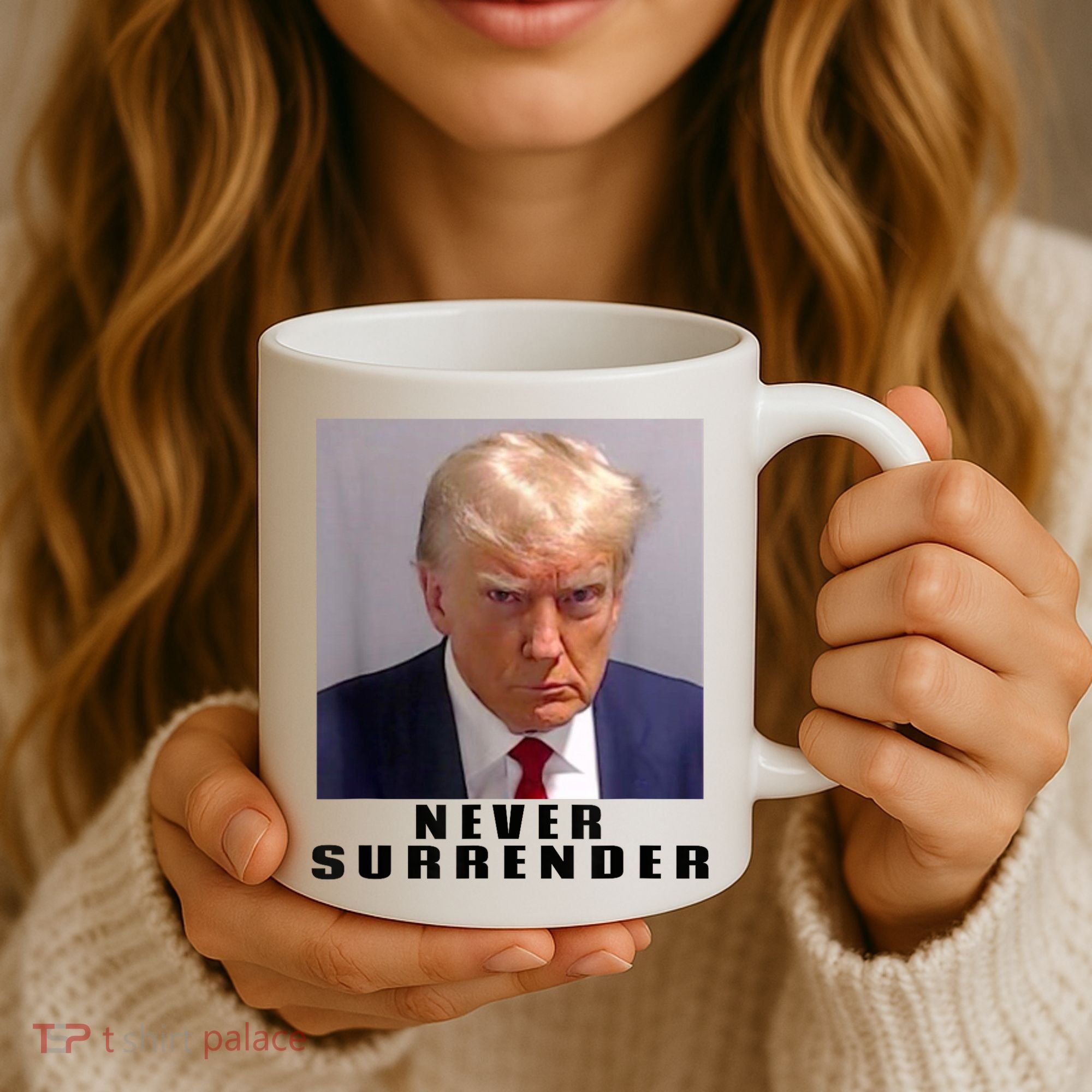 Trump never surrender Donald Trump Mugshot 2024 Coffee Mug