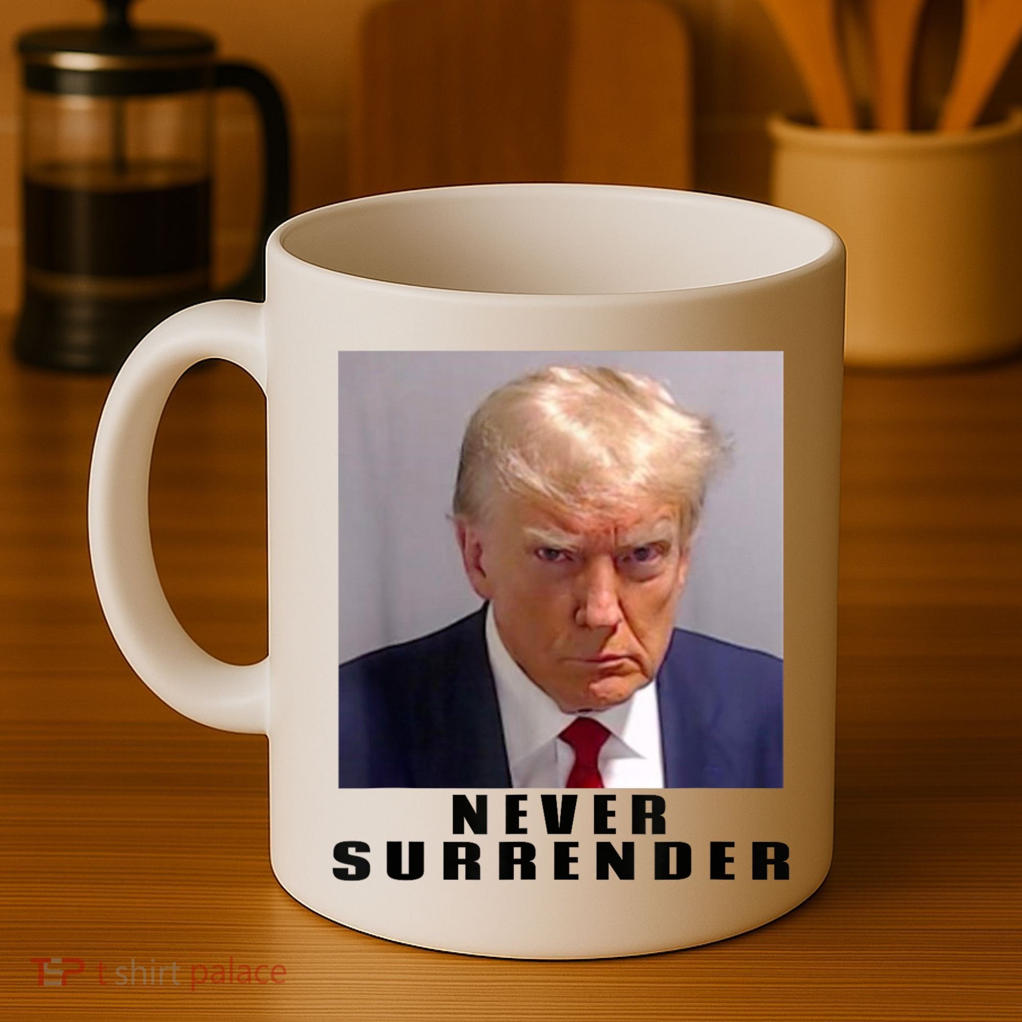 Trump never surrender Donald Trump Mugshot 2024 Coffee Mug