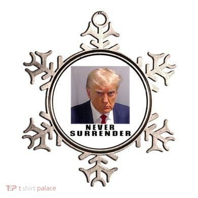 Trump never surrender Donald Trump Mugshot 2024 Ornament