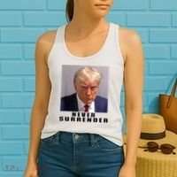 Trump never surrender Donald Trump Mugshot 2024 Women's Tank Top thumb 2