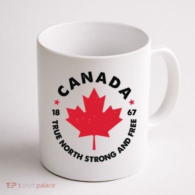 True North Strong And Free Canada Coffee Mug back
