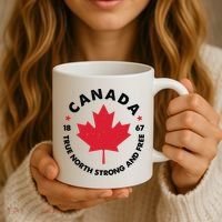 True North Strong And Free Canada Coffee Mug thumb 3