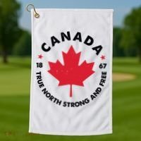 True North Strong And Free Canada Golf Towel thumb 1