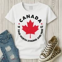 True North Strong And Free Canada Women's T-Shirt thumb 3