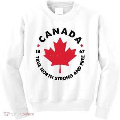 True North Strong And Free Canada Kids Sweatshirt