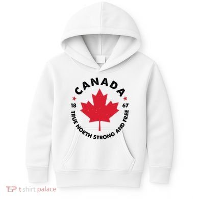 True North Strong And Free Canada Kids Hoodie