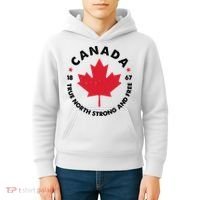 True North Strong And Free Canada Kids Hoodie thumb 4