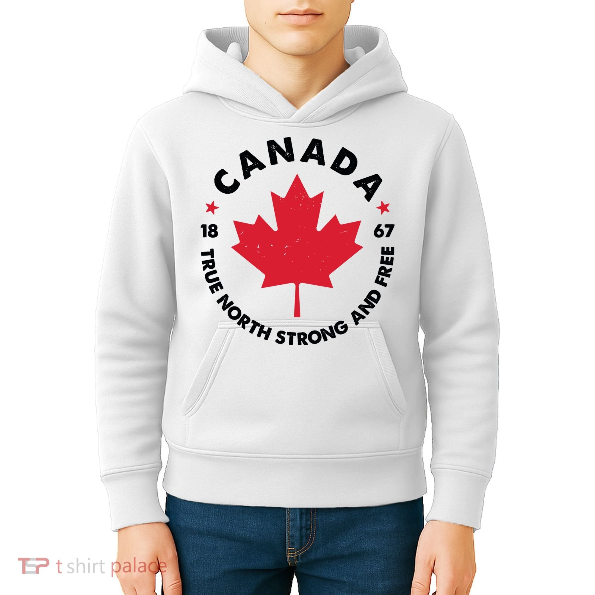 True North Strong And Free Canada Kids Hoodie