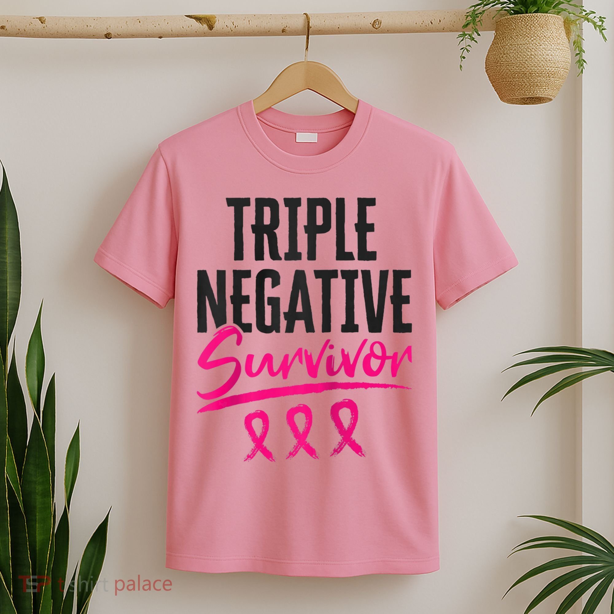 Triple Negative Survivor TNBC Breast Cancer Awareness T-Shirt