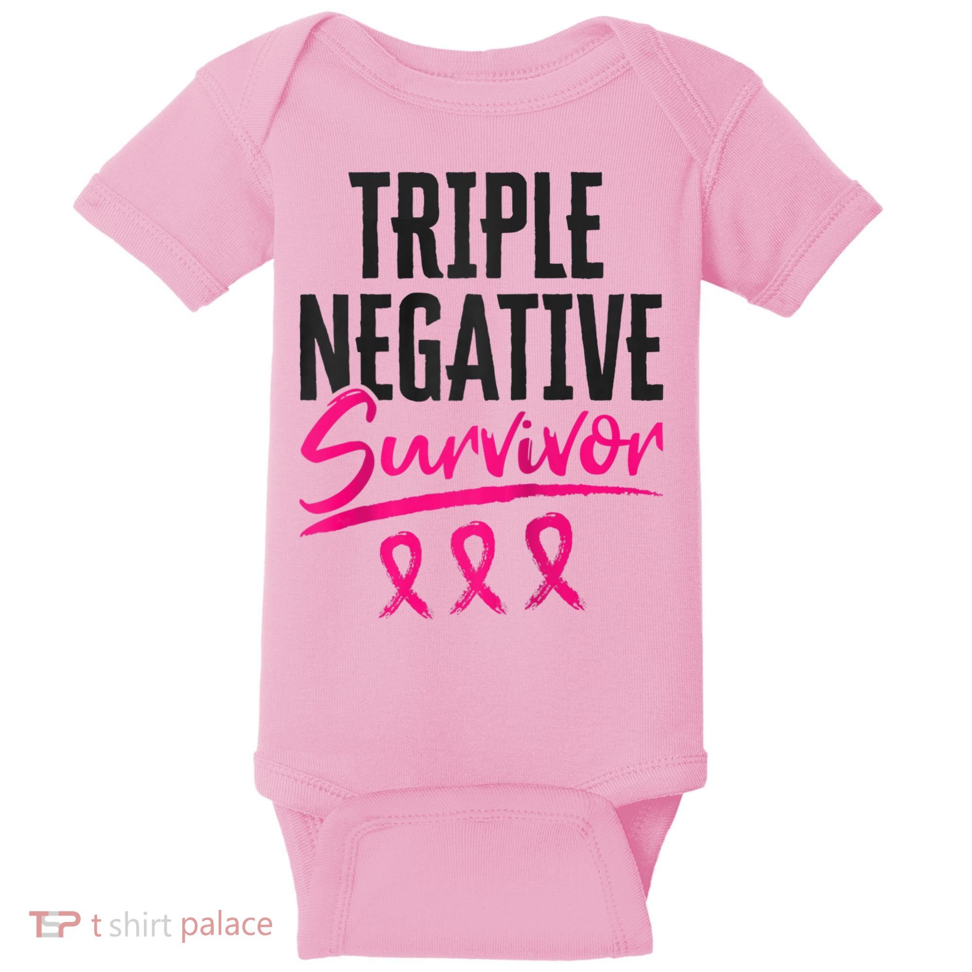 Triple Negative Survivor TNBC Breast Cancer Awareness Baby Bodysuit