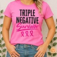 Triple Negative Survivor TNBC Breast Cancer Awareness Women's T-Shirt thumb 2