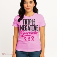Triple Negative Survivor TNBC Breast Cancer Awareness Women's T-Shirt thumb 4