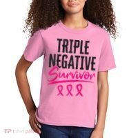 Triple Negative Survivor TNBC Breast Cancer Awareness Kids T-Shirt thumb 2