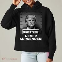 Trump Never Surrender 2024 Mugshot Ladies Heavyweight Boxy Pullover Hoodie thumb 0