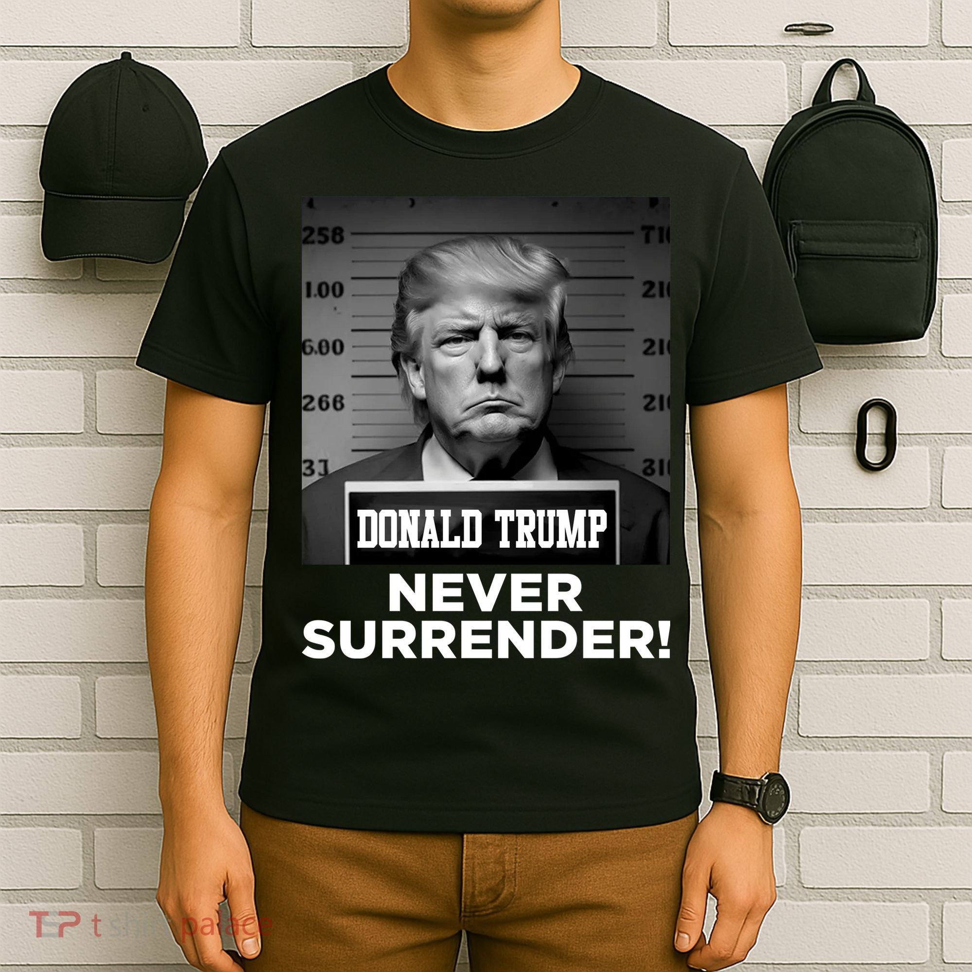 Trump Never Surrender 2024 Mugshot T-Shirt