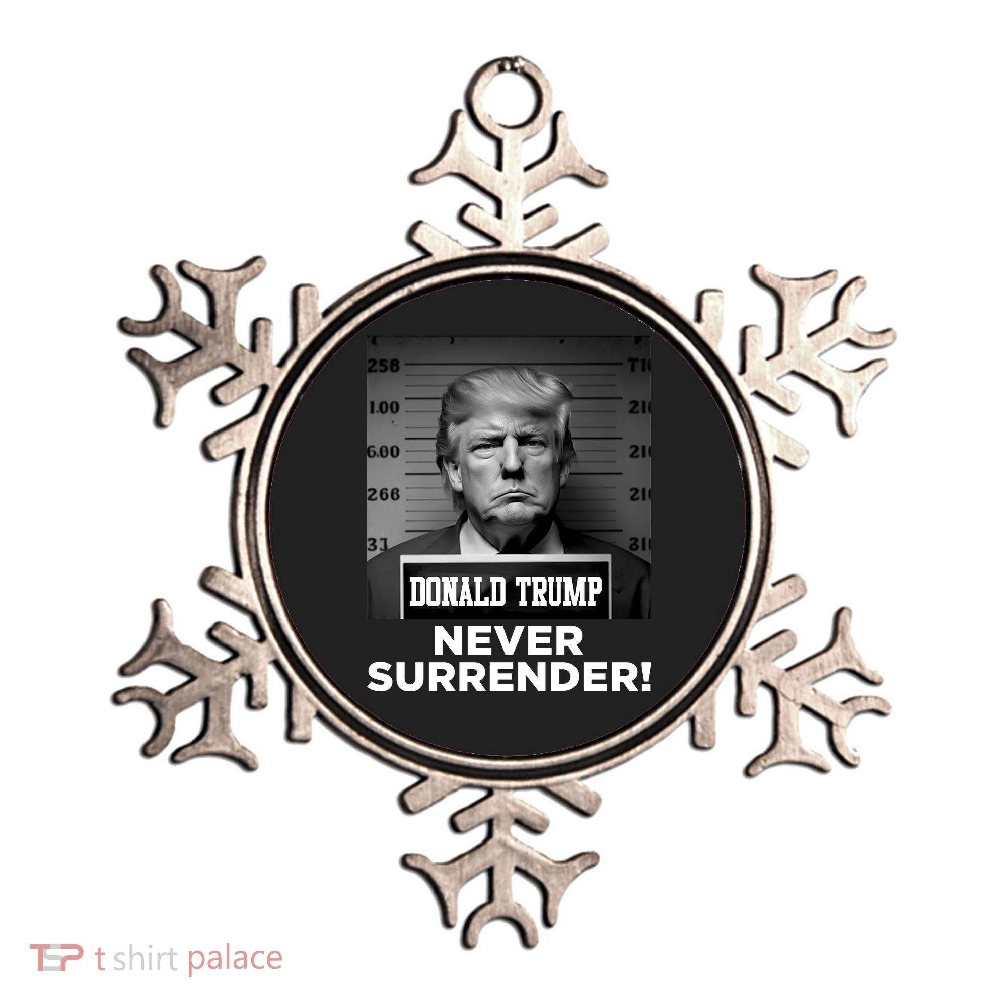 Trump Never Surrender 2024 Mugshot Ornament