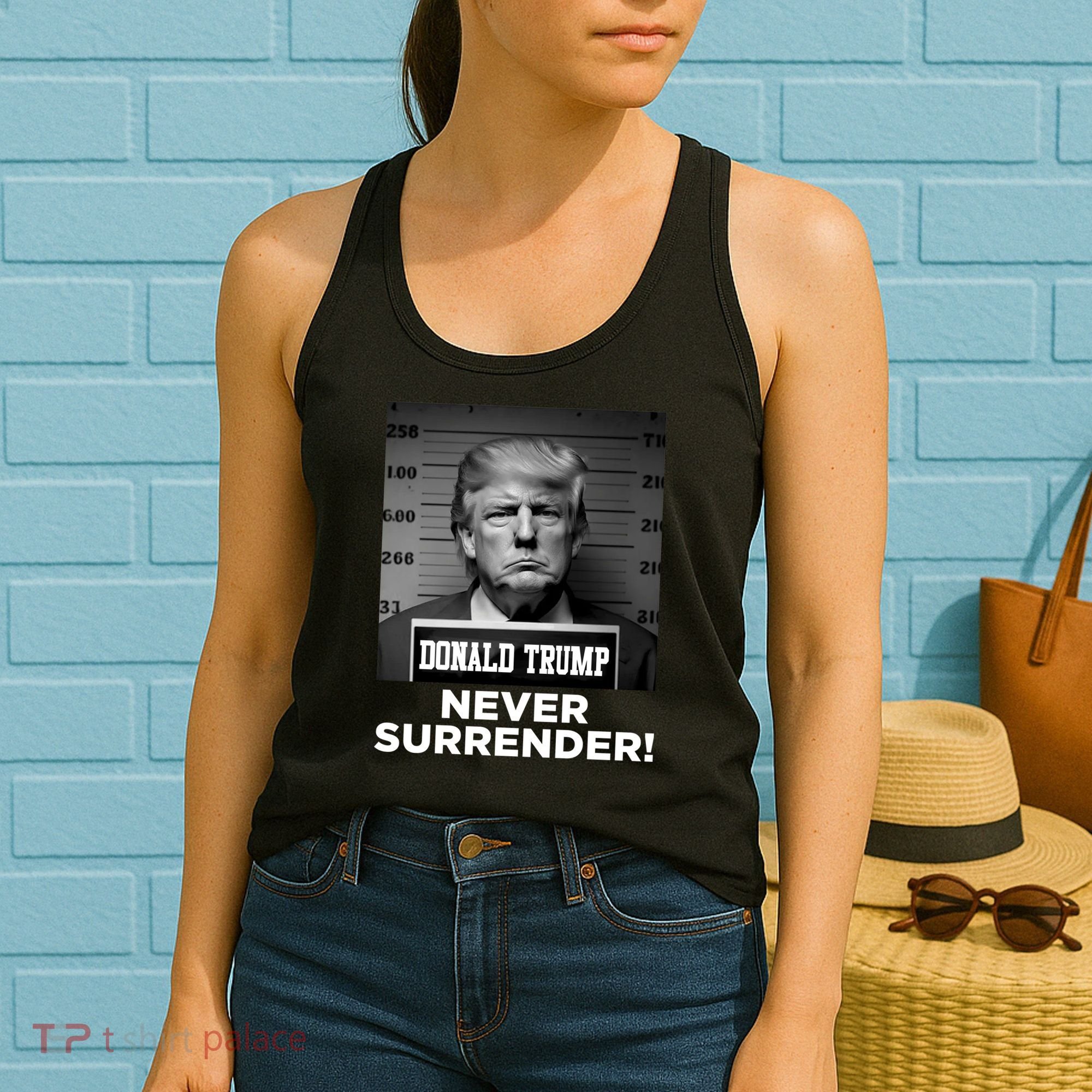 Trump Never Surrender 2024 Mugshot Women's Tank Top