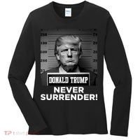 Trump Never Surrender 2024 Mugshot Women's Long Sleeve Shirt thumb 0