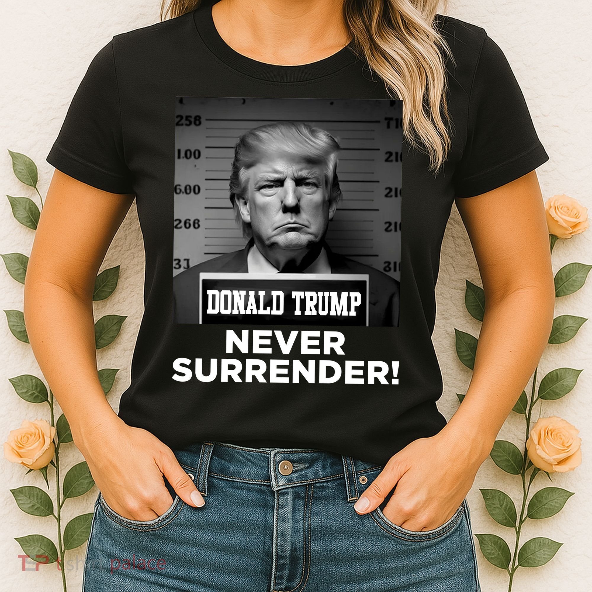 Trump Never Surrender 2024 Mugshot Women's T-Shirt