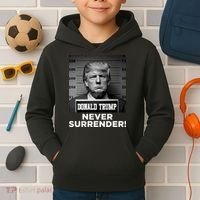 Trump Never Surrender 2024 Mugshot Kids Hoodie thumb 2