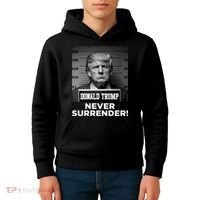 Trump Never Surrender 2024 Mugshot Kids Hoodie thumb 4