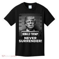 Trump Never Surrender 2024 Mugshot Kids T-Shirt thumb 0