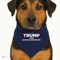Trump Never Surrender 2024 USA-Made Doggie Bandana thumb 1