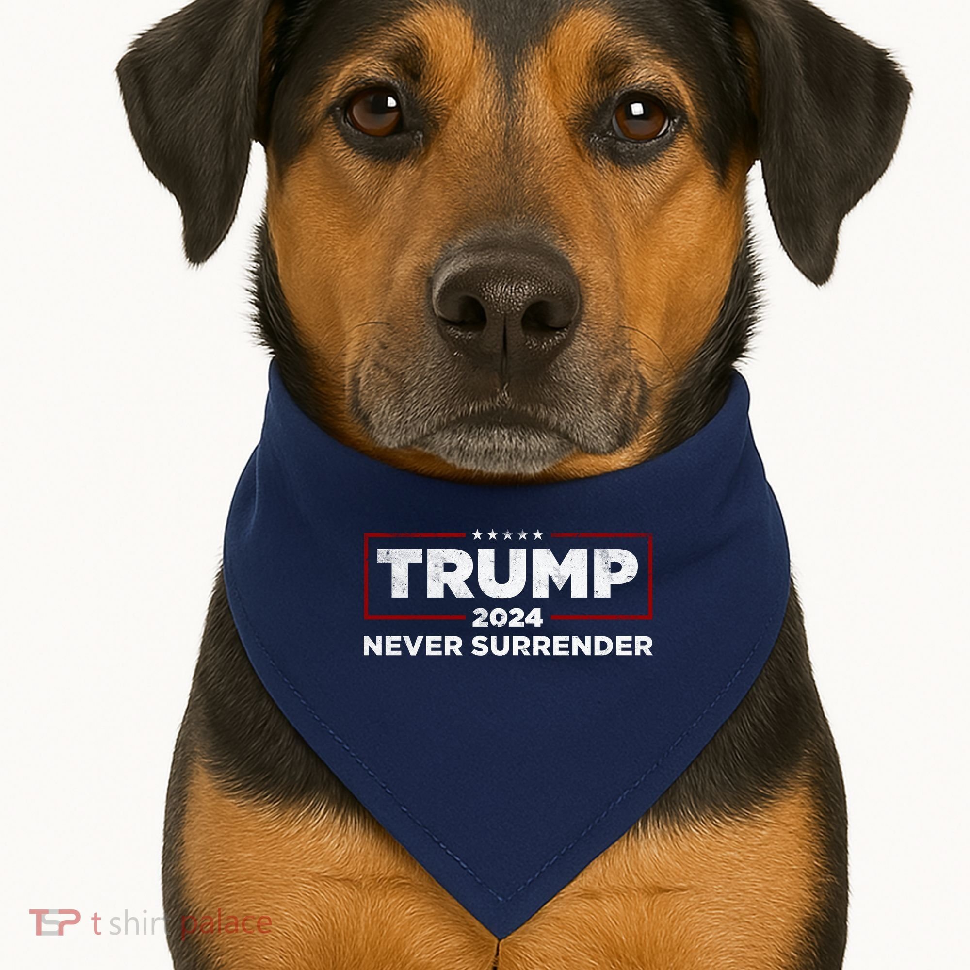 Trump Never Surrender 2024 USA-Made Doggie Bandana