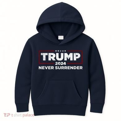 Trump Never Surrender 2024 Kids Hoodie
