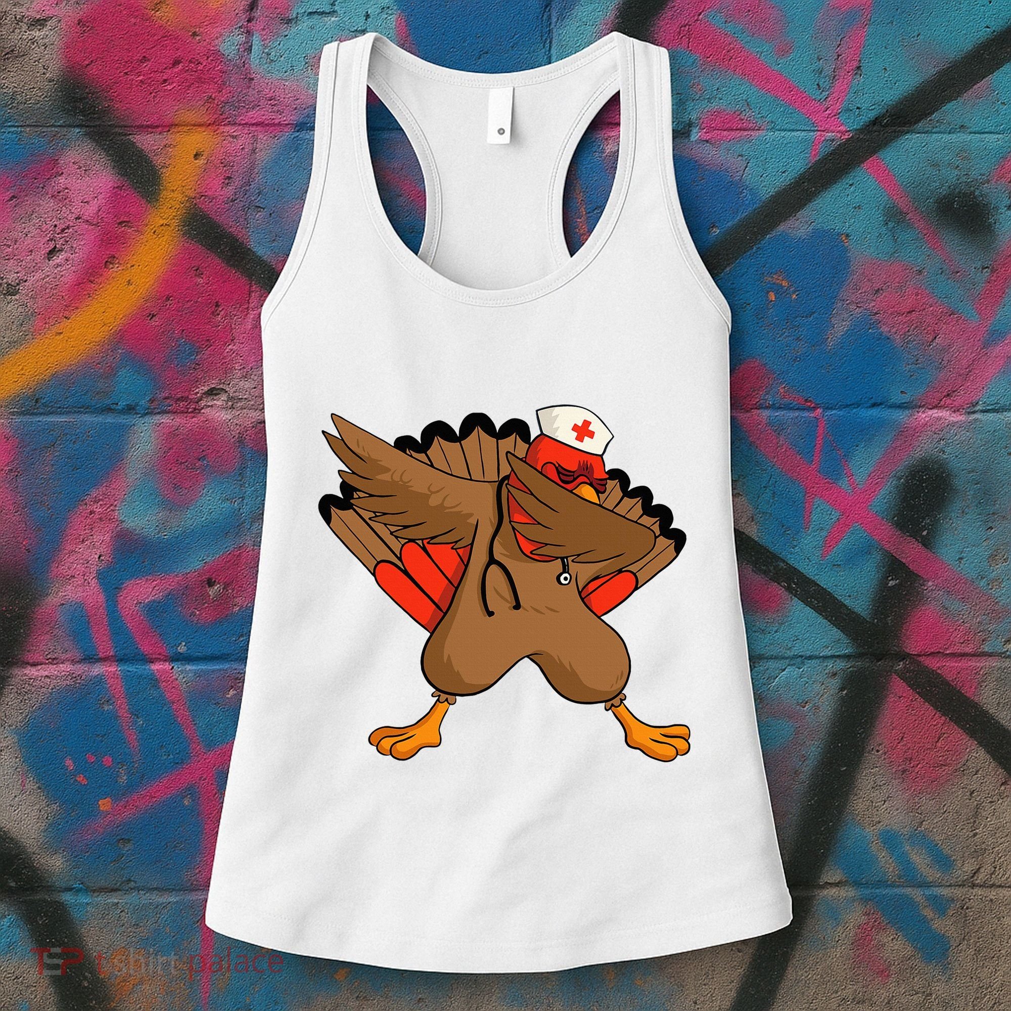 Turkey Nurse Stethoscope Thanksgiving Nurse Turkey Women's Tank Top