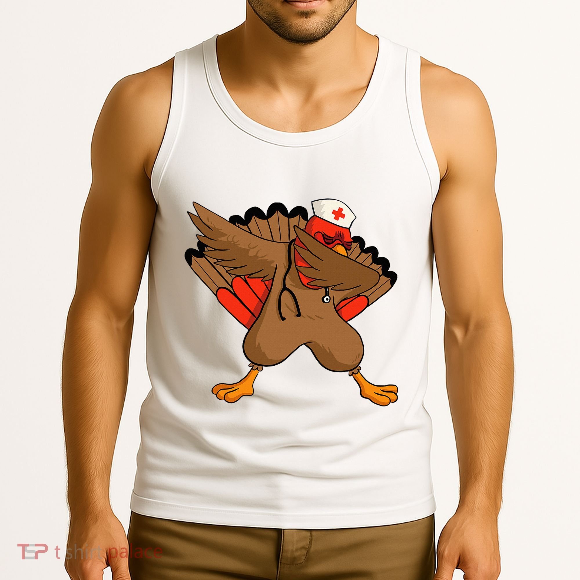 Turkey Nurse Stethoscope Thanksgiving Nurse Turkey Tank Top