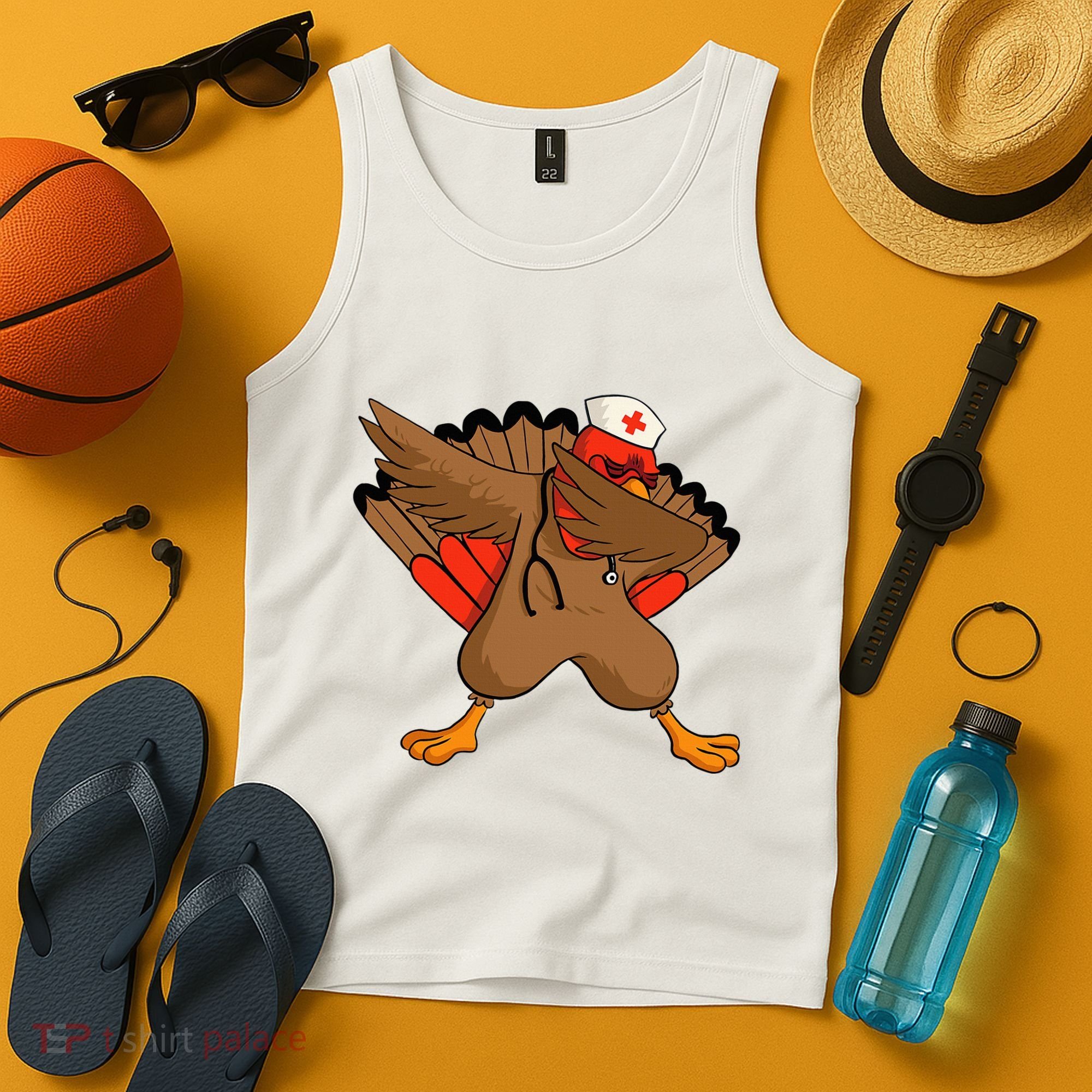 Turkey Nurse Stethoscope Thanksgiving Nurse Turkey Tank Top
