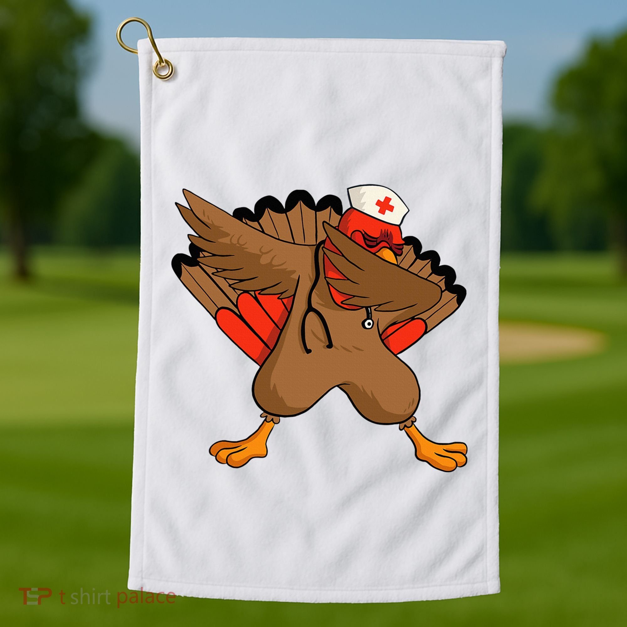 Turkey Nurse Stethoscope Thanksgiving Nurse Turkey Golf Towel