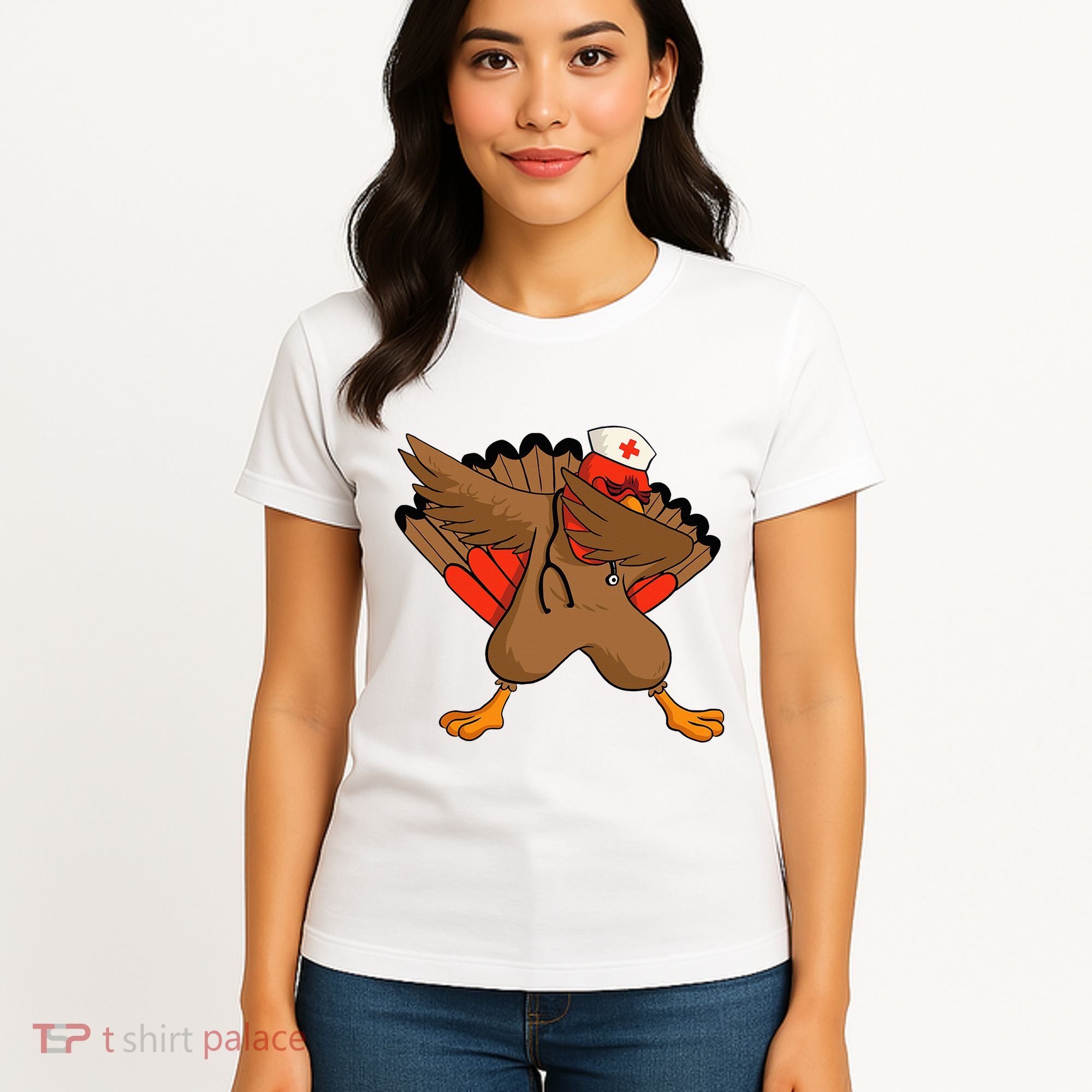 Turkey Nurse Stethoscope Thanksgiving Nurse Turkey Women's T-Shirt