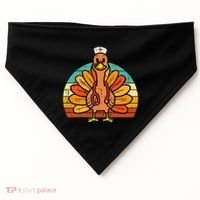 Turkey Nurse Stethoscope Thanksgiving Fall Scrub Top USA-Made Doggie Bandana thumb 0