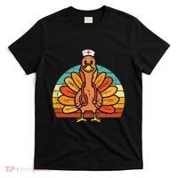 Turkey Nurse Stethoscope Thanksgiving Fall Scrub Top T-Shirt thumb 0